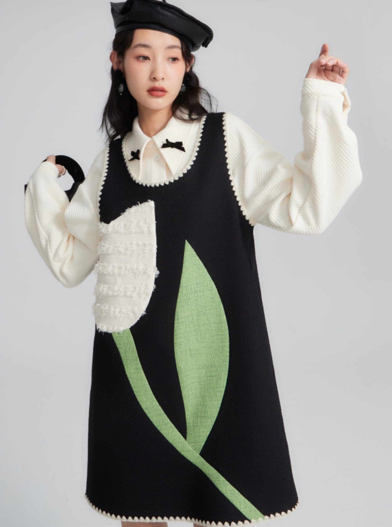 Whimsical Jumper Dress with Tulip Design sneakershuborg