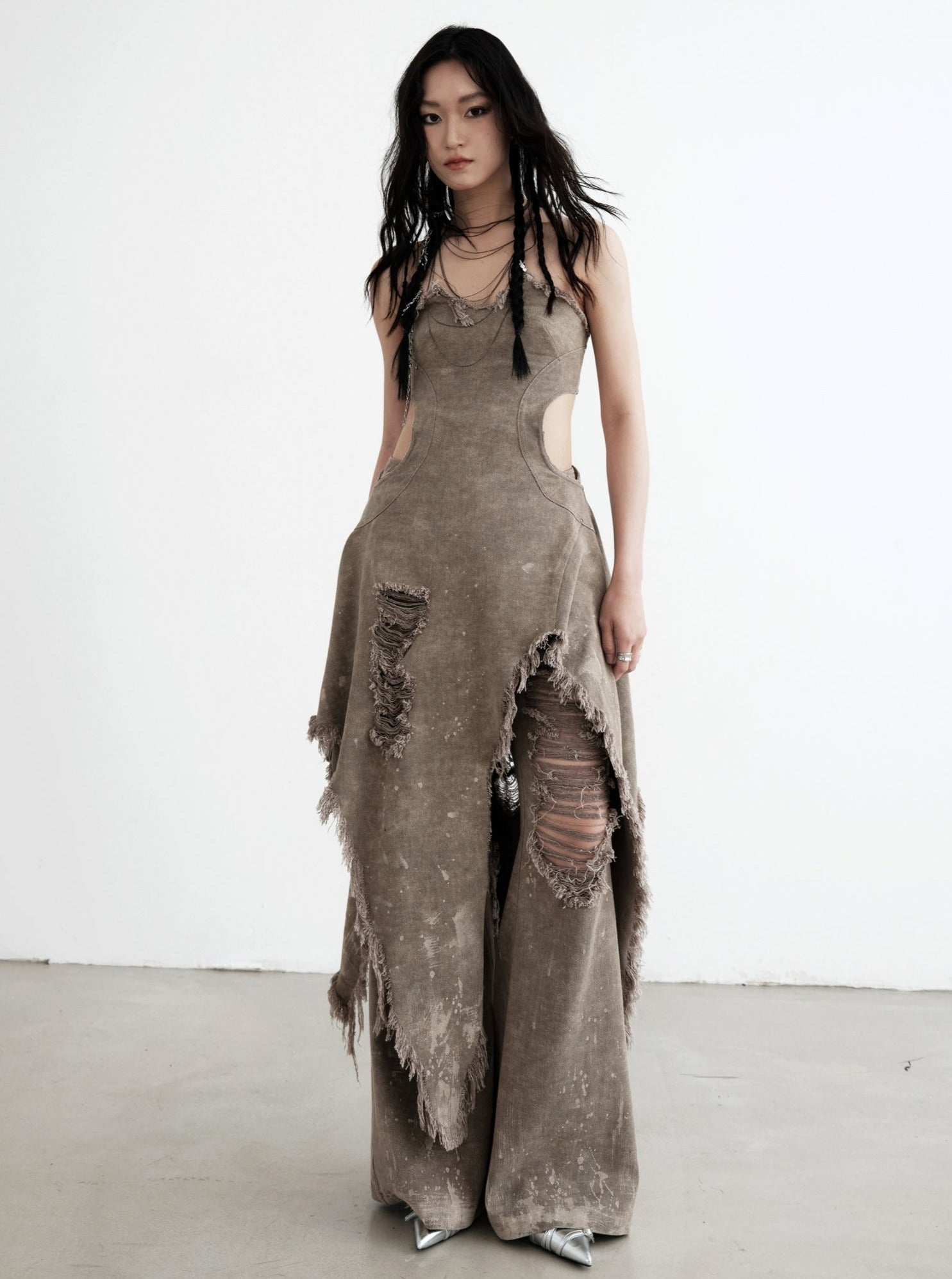 Rustic Reverie Tattered Maxi Dress sneakershuborg