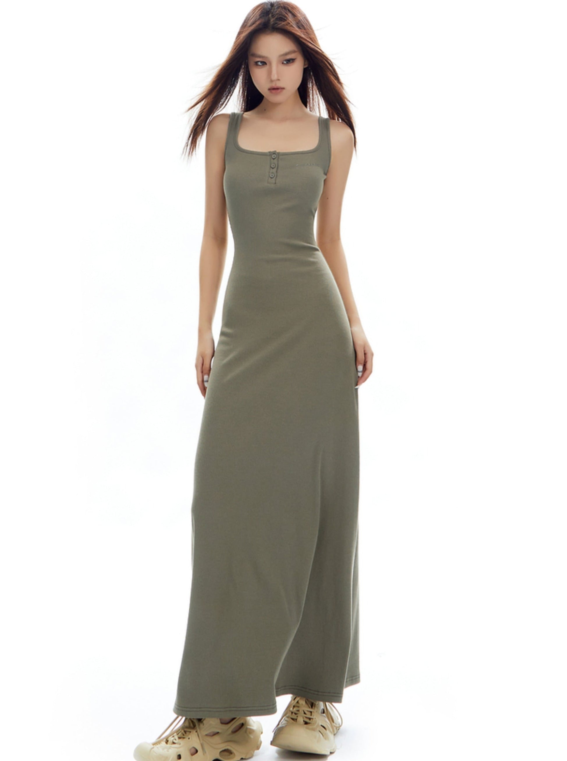 Sage Serenity Maxi Tank Dress - sneakershuborg