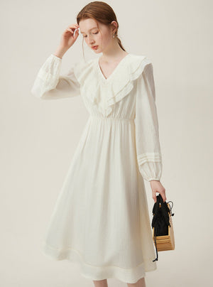 Vintage Ruffle Lace Cotton Dress sneakershuborg