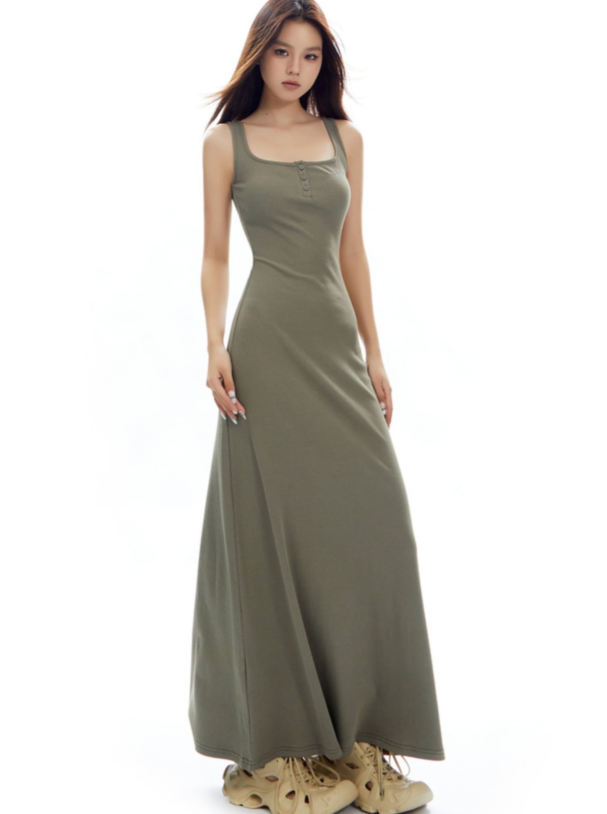 Sage Serenity Maxi Tank Dress - sneakershuborg