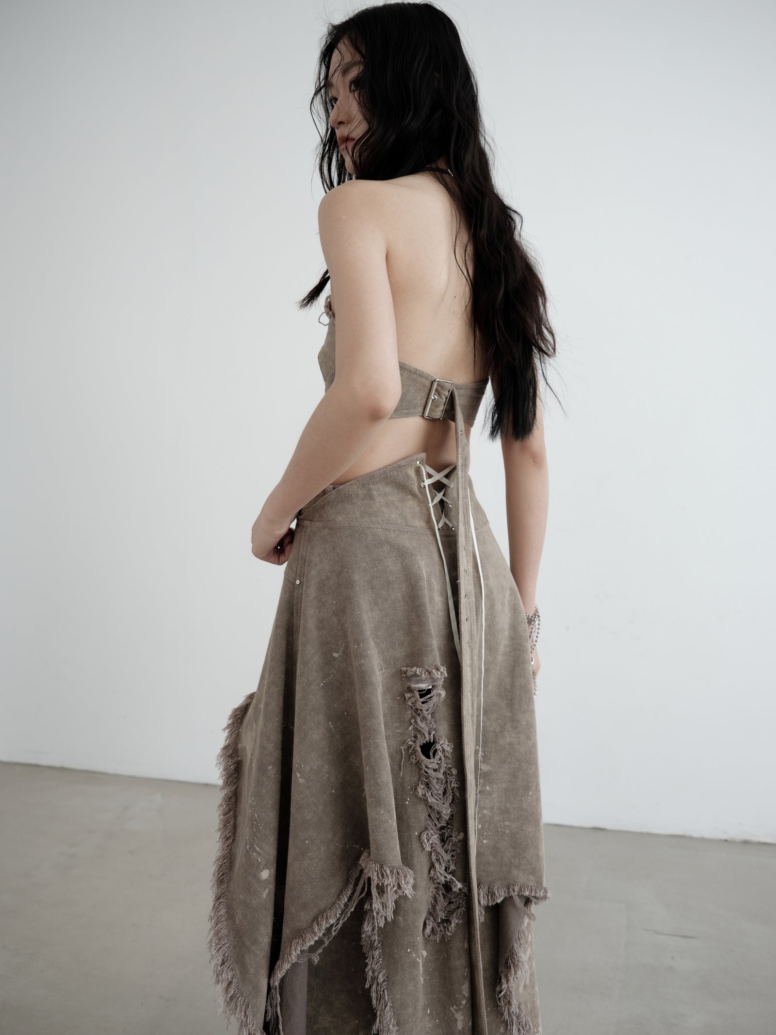 Rustic Reverie Tattered Maxi Dress sneakershuborg