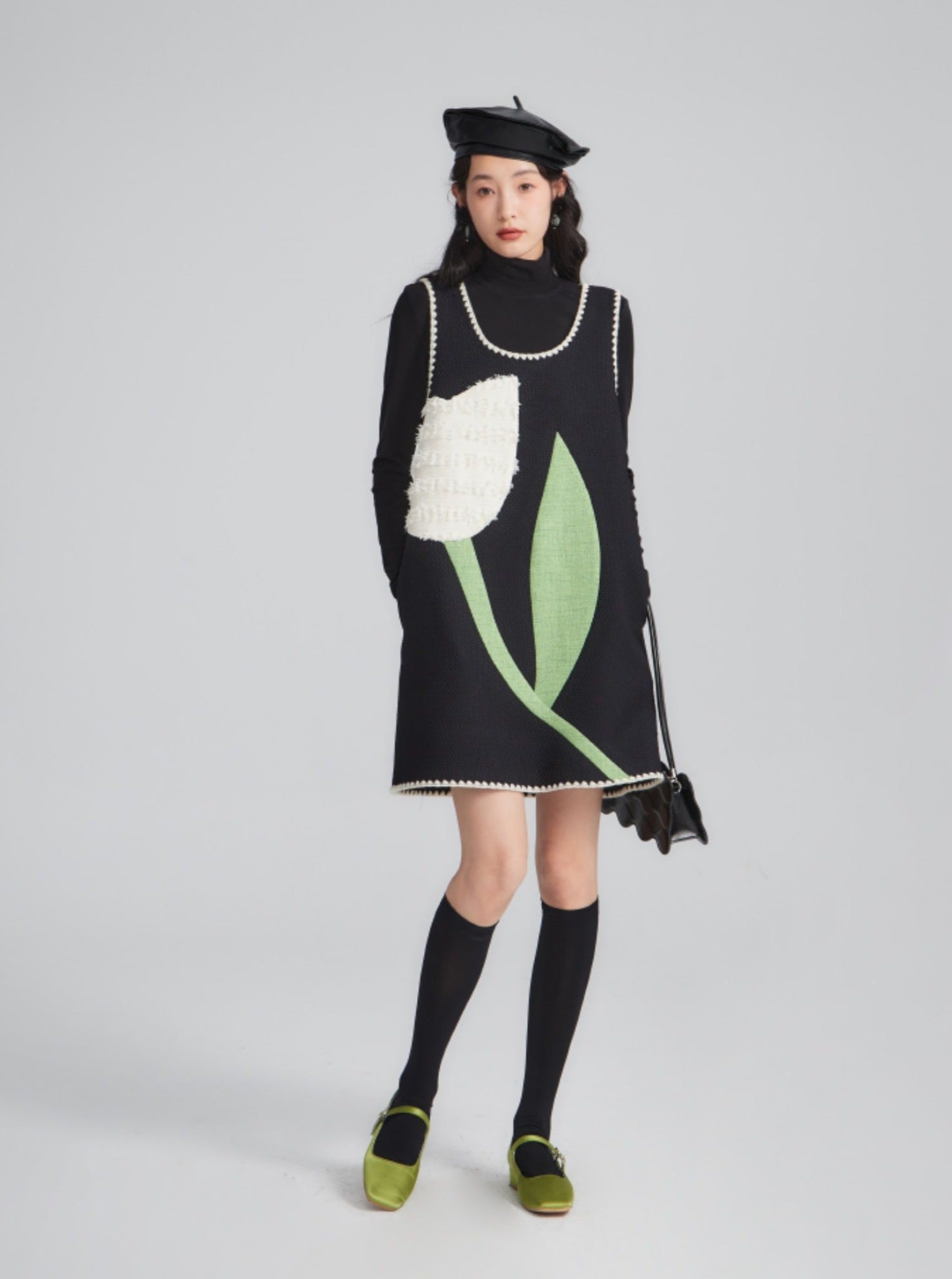 Whimsical Jumper Dress with Tulip Design sneakershuborg