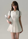 Vintage Scholar Pleated Mini Dress - sneakershuborg