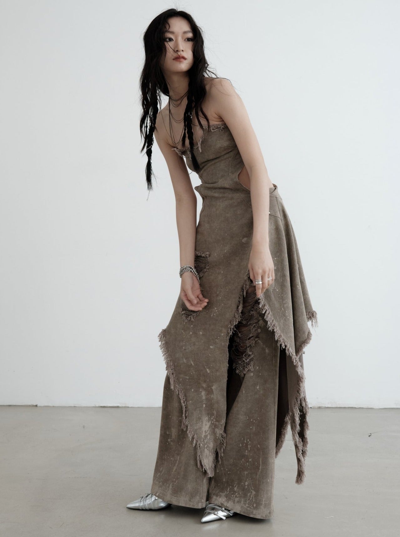 Rustic Reverie Tattered Maxi Dress sneakershuborg