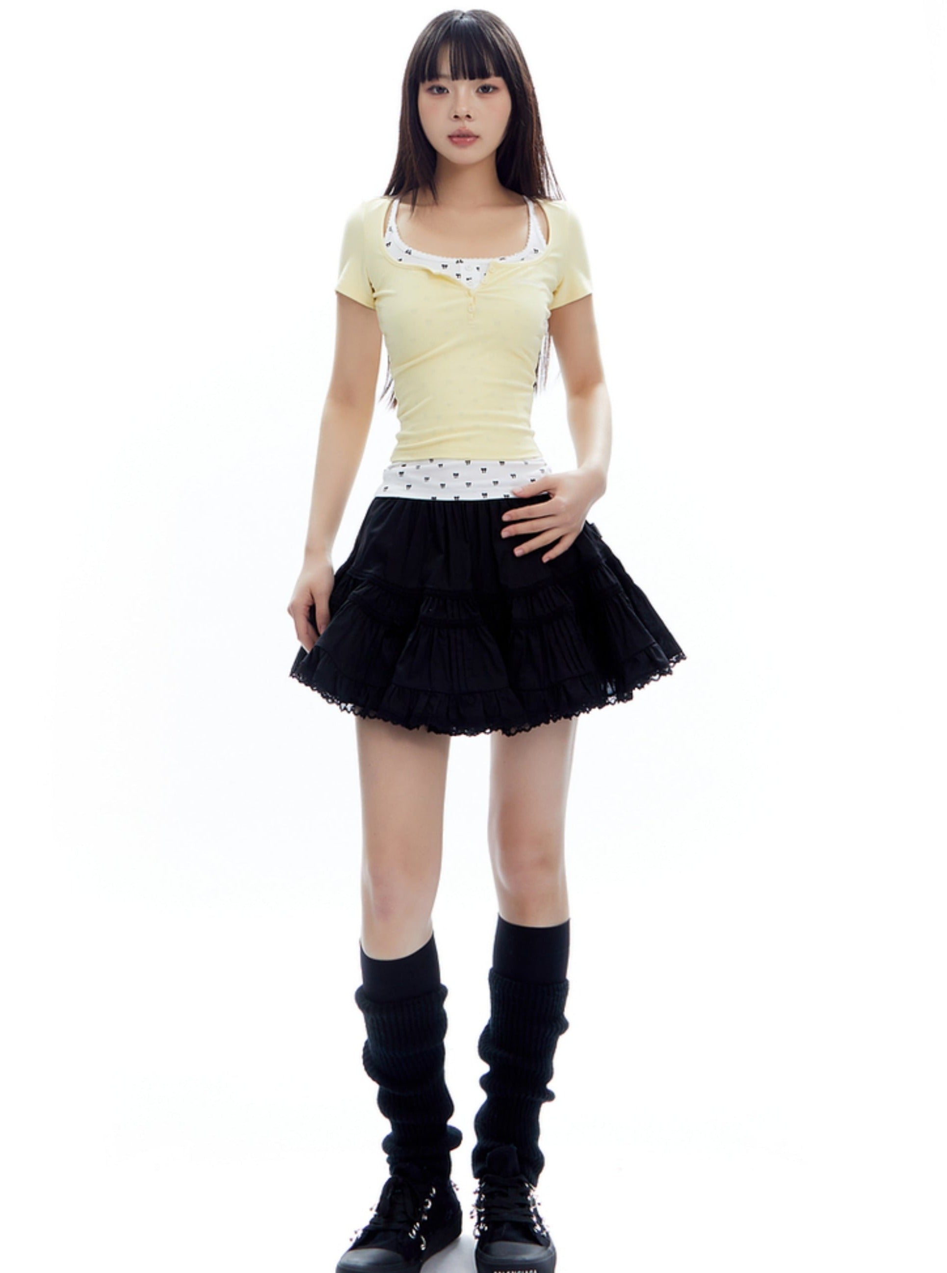 White Tiered Mini Petticoat Skirt sneakershuborg