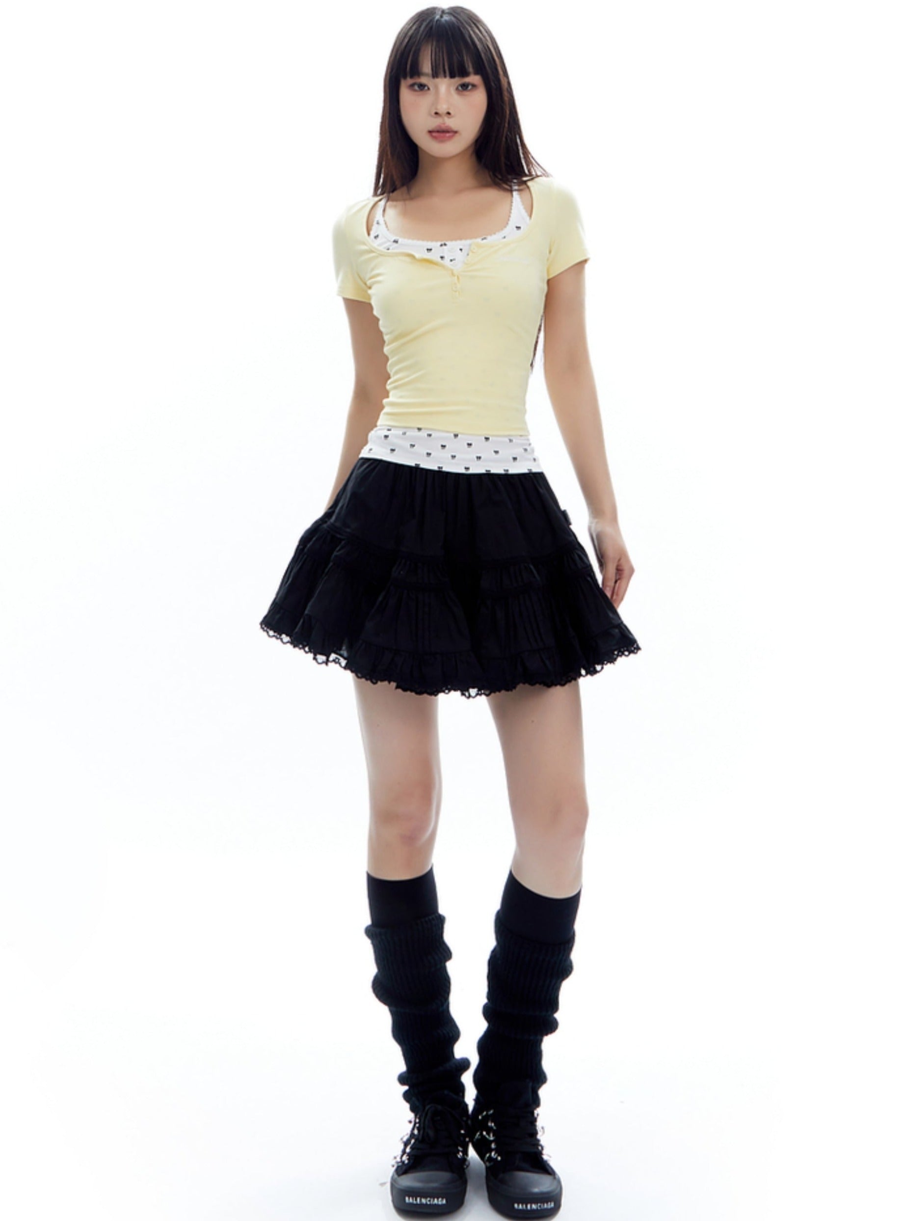 White Tiered Mini Petticoat Skirt sneakershuborg