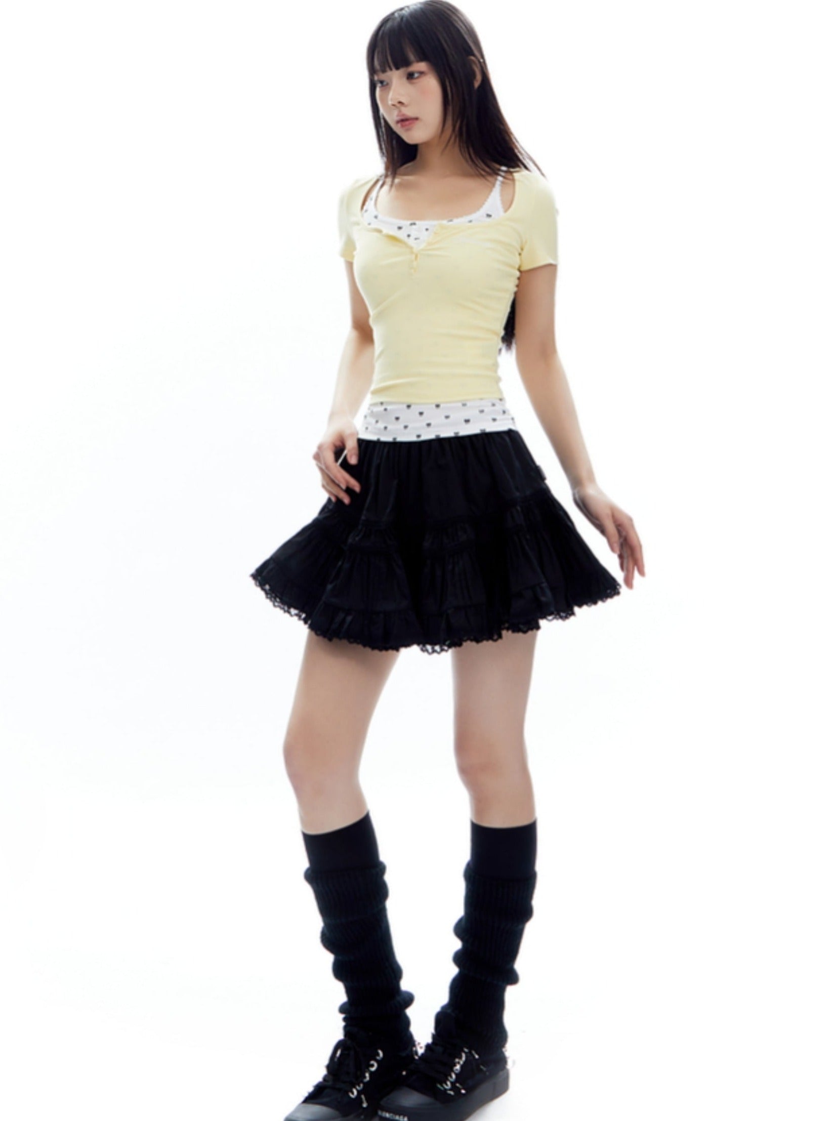 White Tiered Mini Petticoat Skirt sneakershuborg