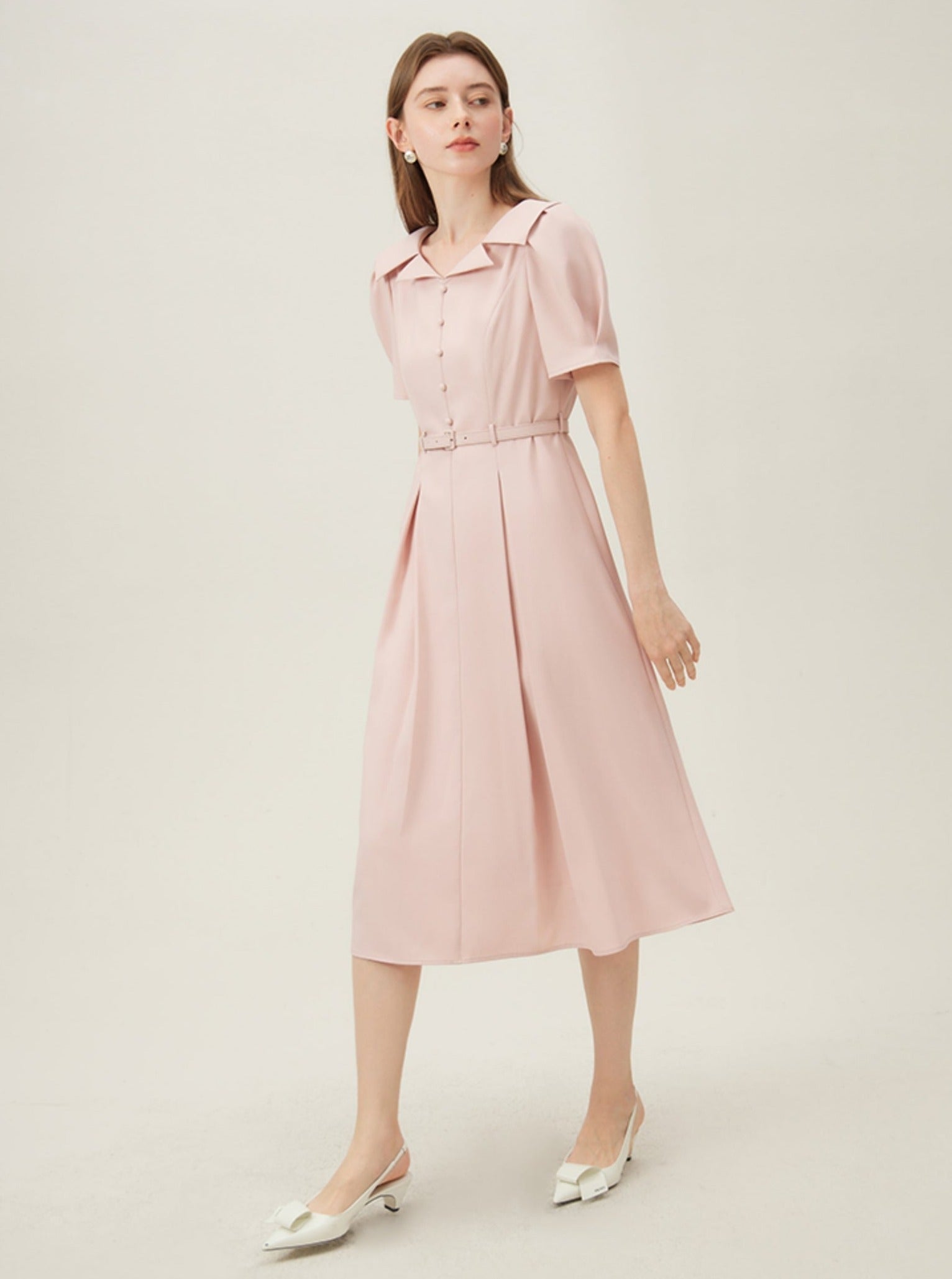 Vintage-Inspired Silhouette Elegant Midi Dress sneakershuborg