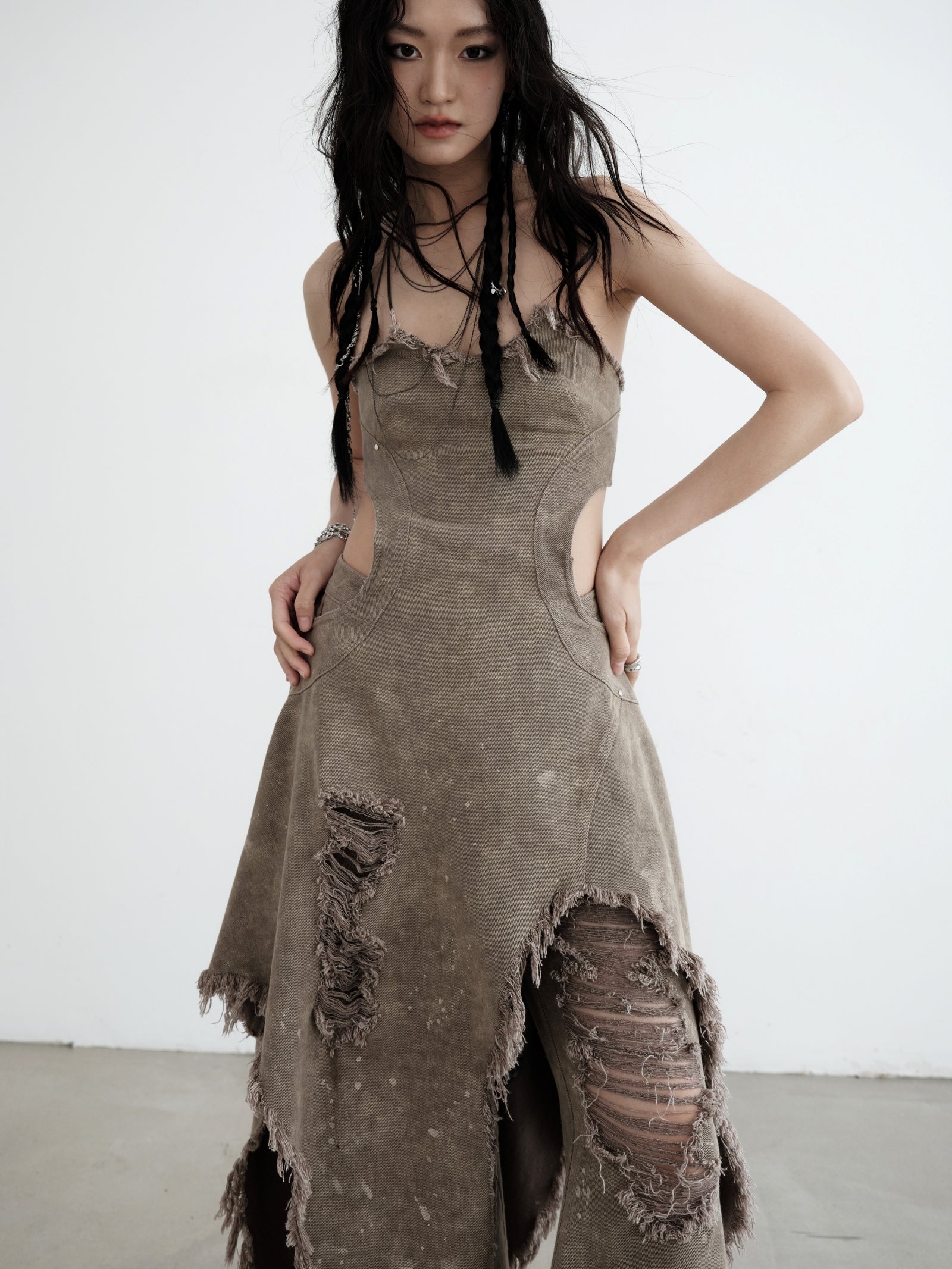 Rustic Reverie Tattered Maxi Dress sneakershuborg