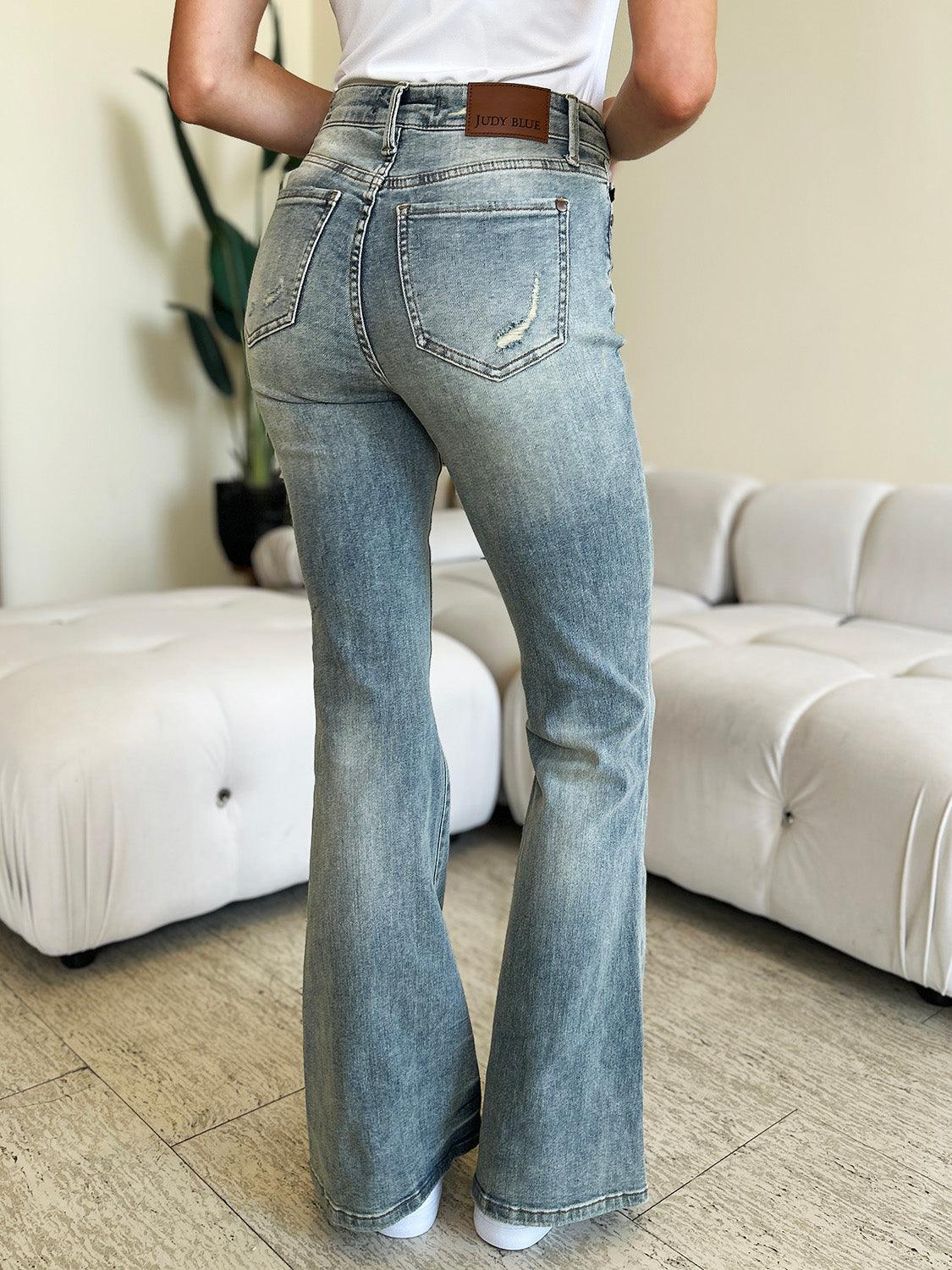 Judy Blue Full Size Mid Rise Flare Jeans - sneakershuborg