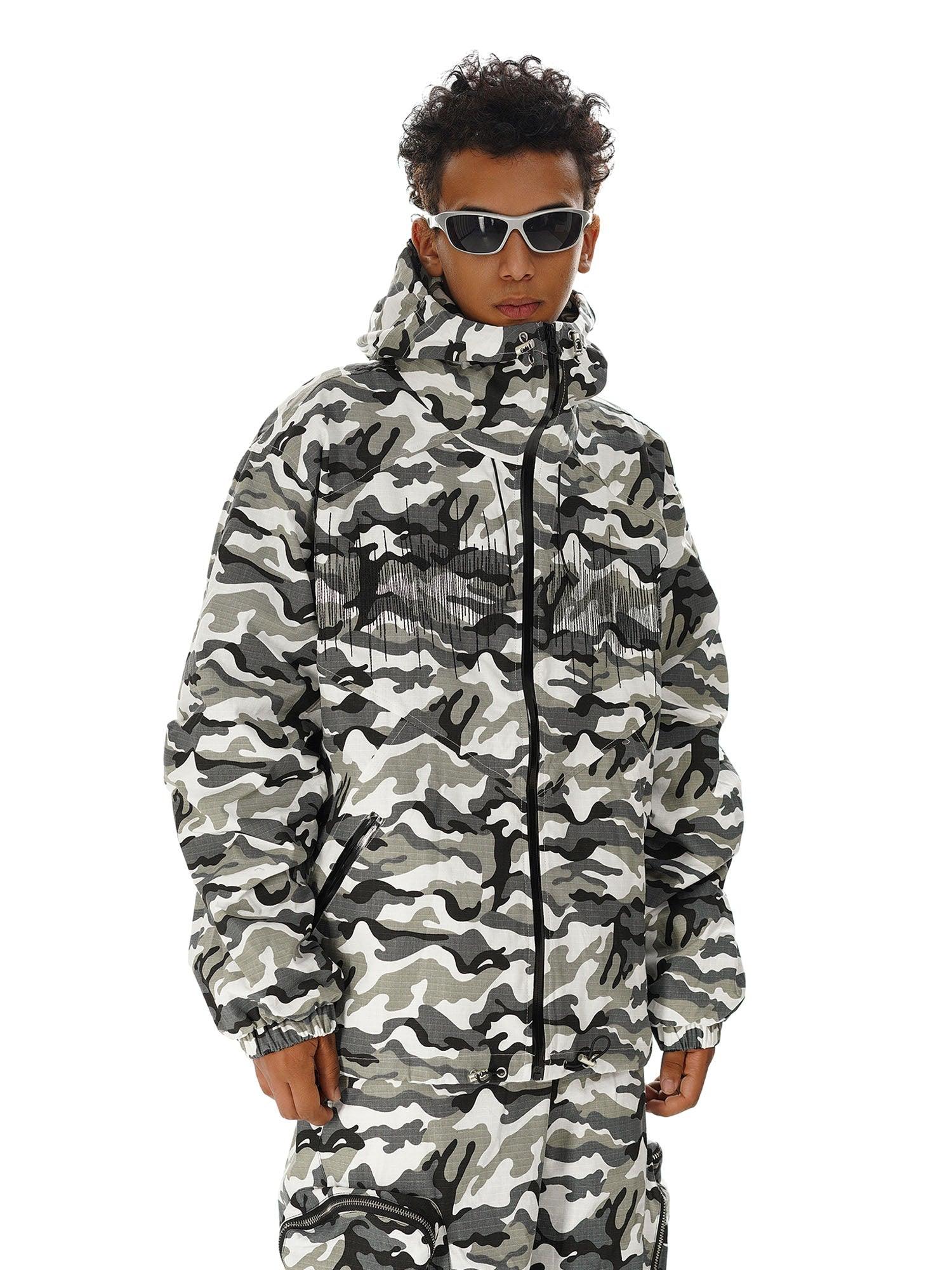 Sneakerhub Hip-hop Snow Camouflage Embroidery Jacket - sneakershuborg