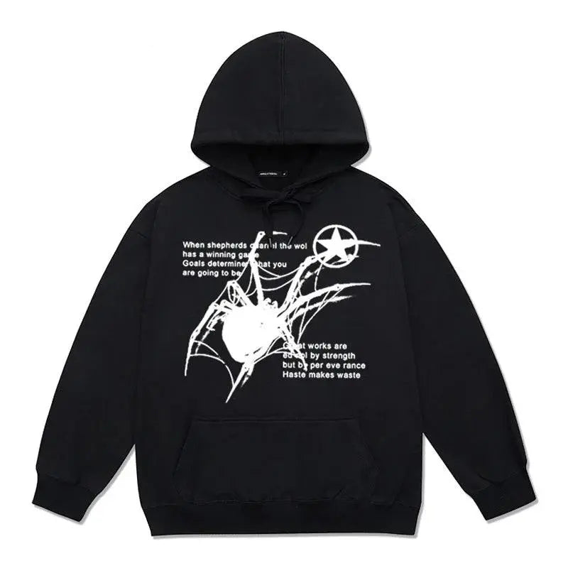 Black and White Spider Hoodie - sneakershuborg