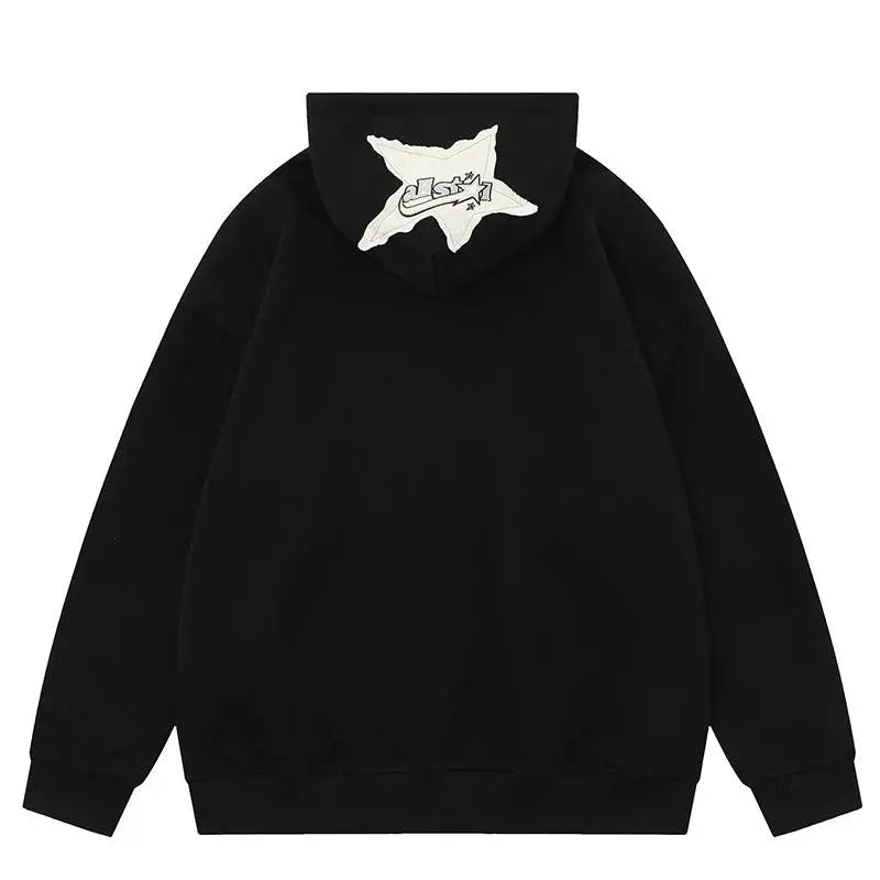 Black Hoodie With White Stars - sneakershuborg