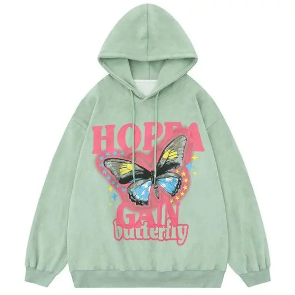 Butterfly Hoodie Green Graphic - sneakershuborg