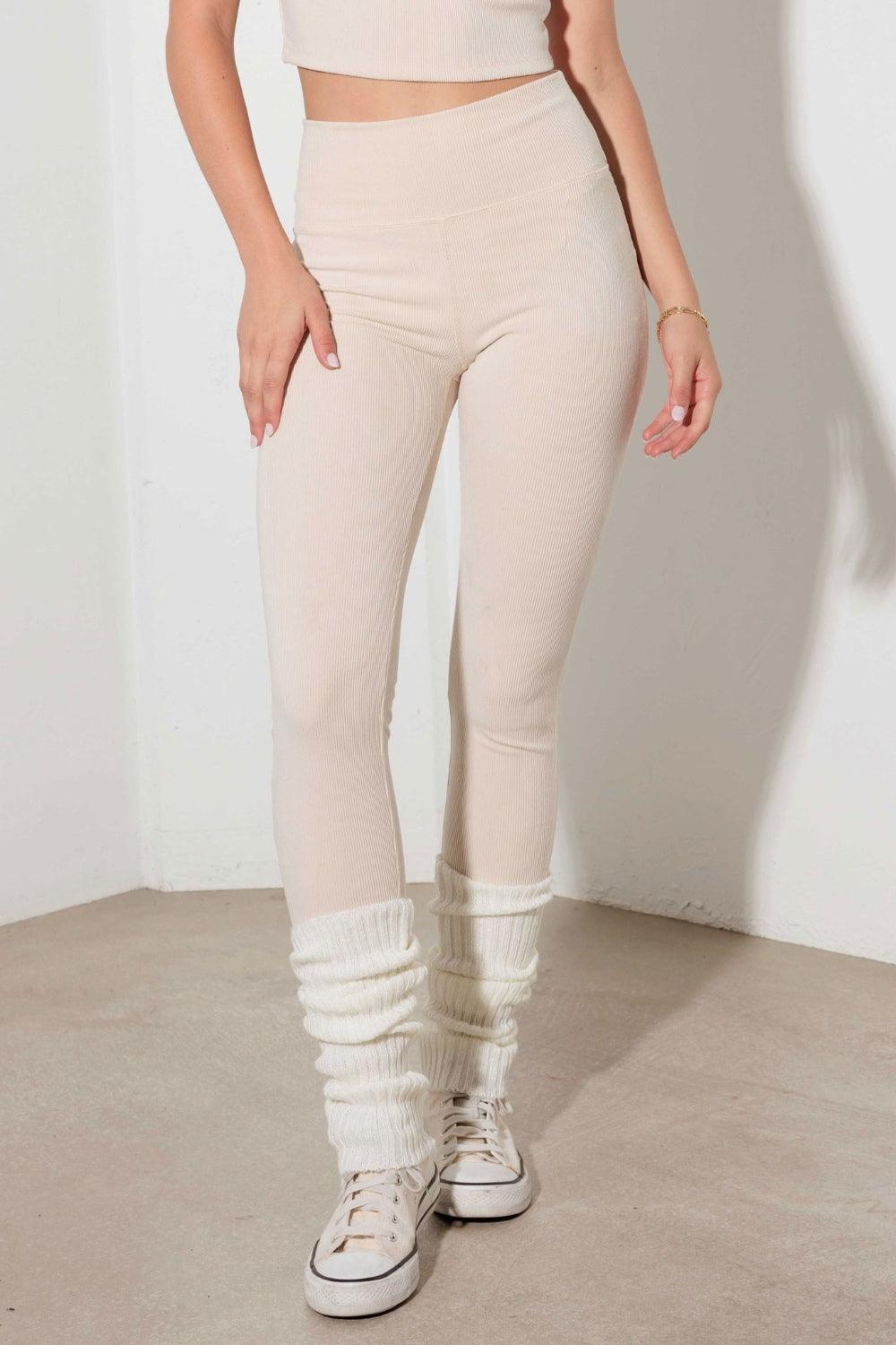 Le Lis Ribbed Crop Cami and High Waist Brushed Leggings Set - sneakershuborg