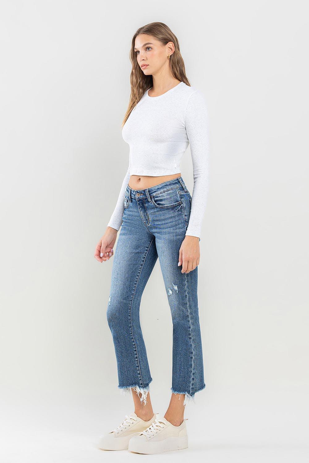 Lovervet Mid Rise Frayed Hem Jeans - sneakershuborg