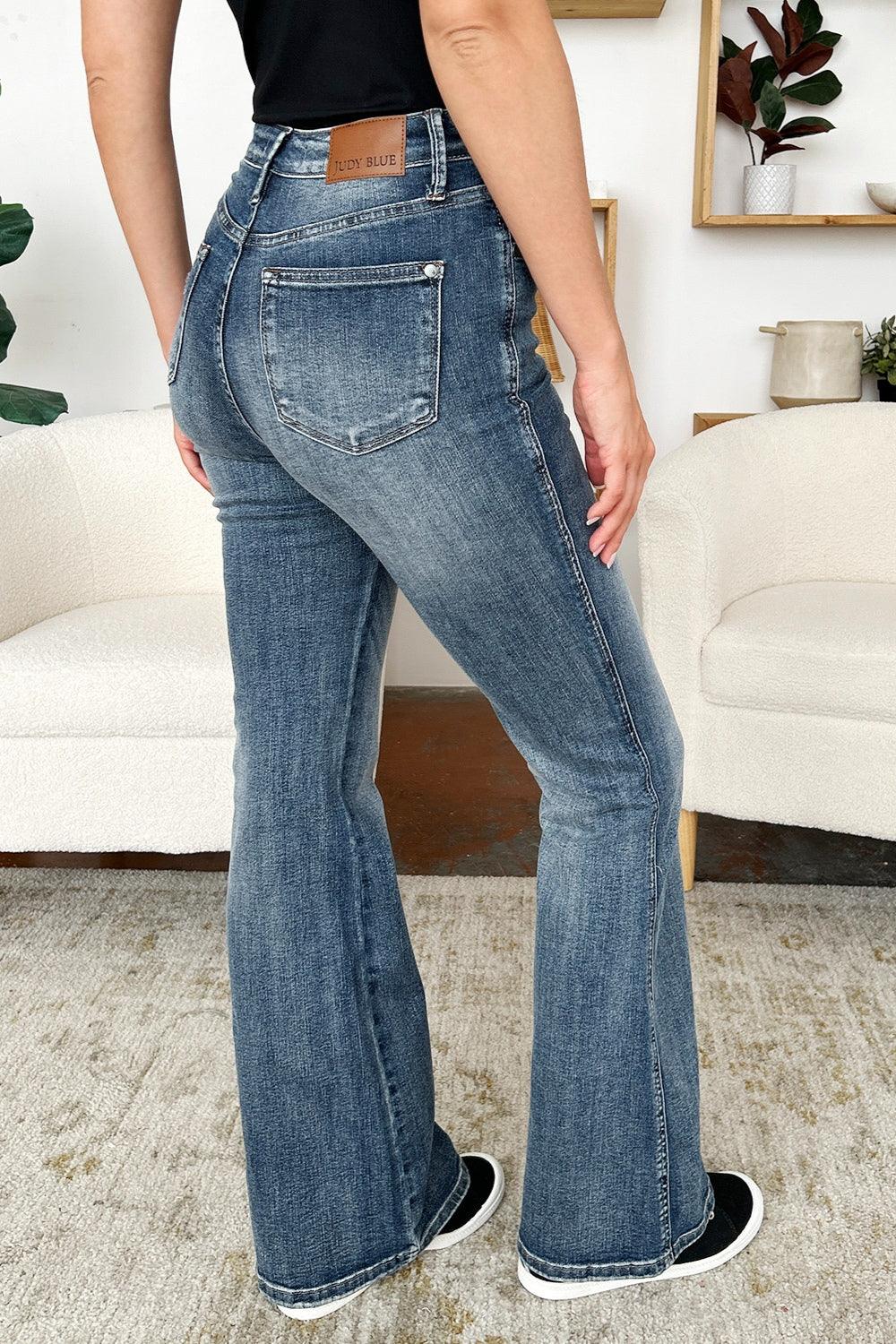 Judy Blue Full Size High Waist Tummy Control Flare Jeans - sneakershuborg