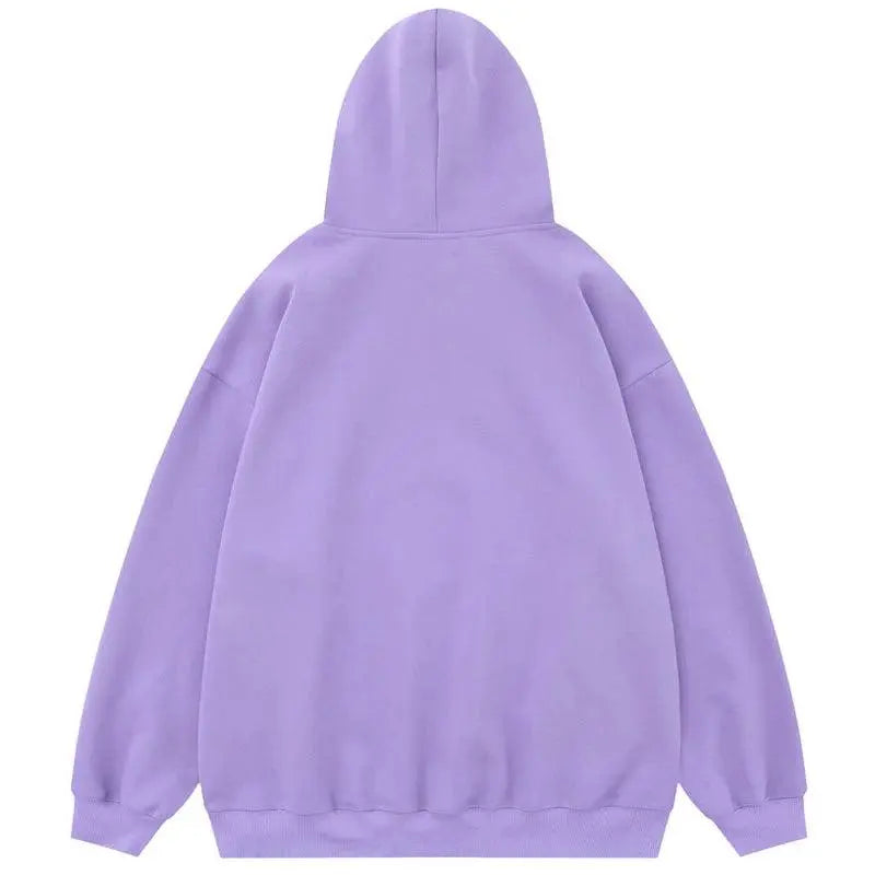 Cats Graphic Hoodie Purple Y2K - sneakershuborg