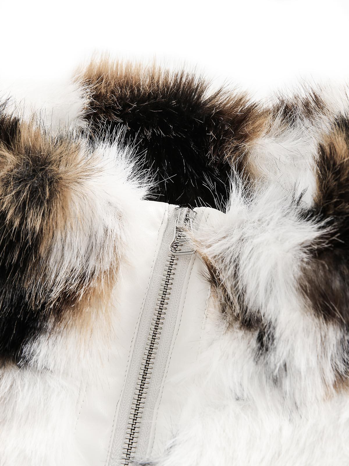 Sneakerhub Contrast Color Faux Fur Jacket - sneakershuborg