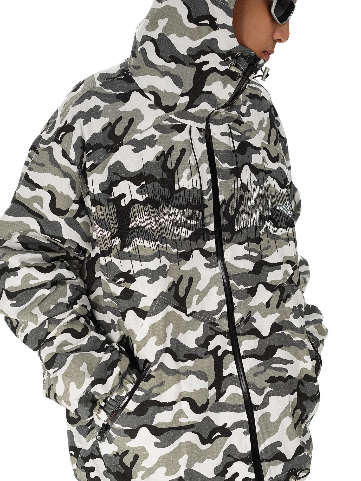 Sneakerhub Hip-hop Snow Camouflage Embroidery Jacket - sneakershuborg