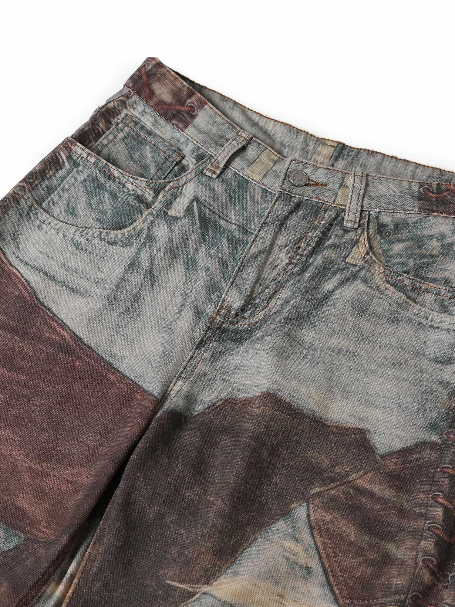 Sneakerhub High Street Distressed Washed Printed Jeans - sneakershuborg