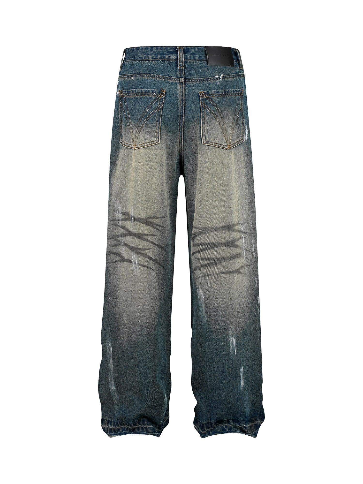 Sneakerhub High Street Hip Hop Distressed Washed Jeans - sneakershuborg