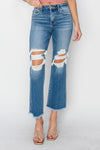 RISEN Mid Rise Distressed Cropped Flare Jeans - sneakershuborg