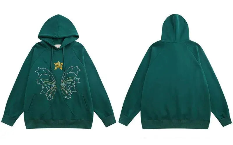 Embroidery Star Butterfly Hoodie - sneakershuborg