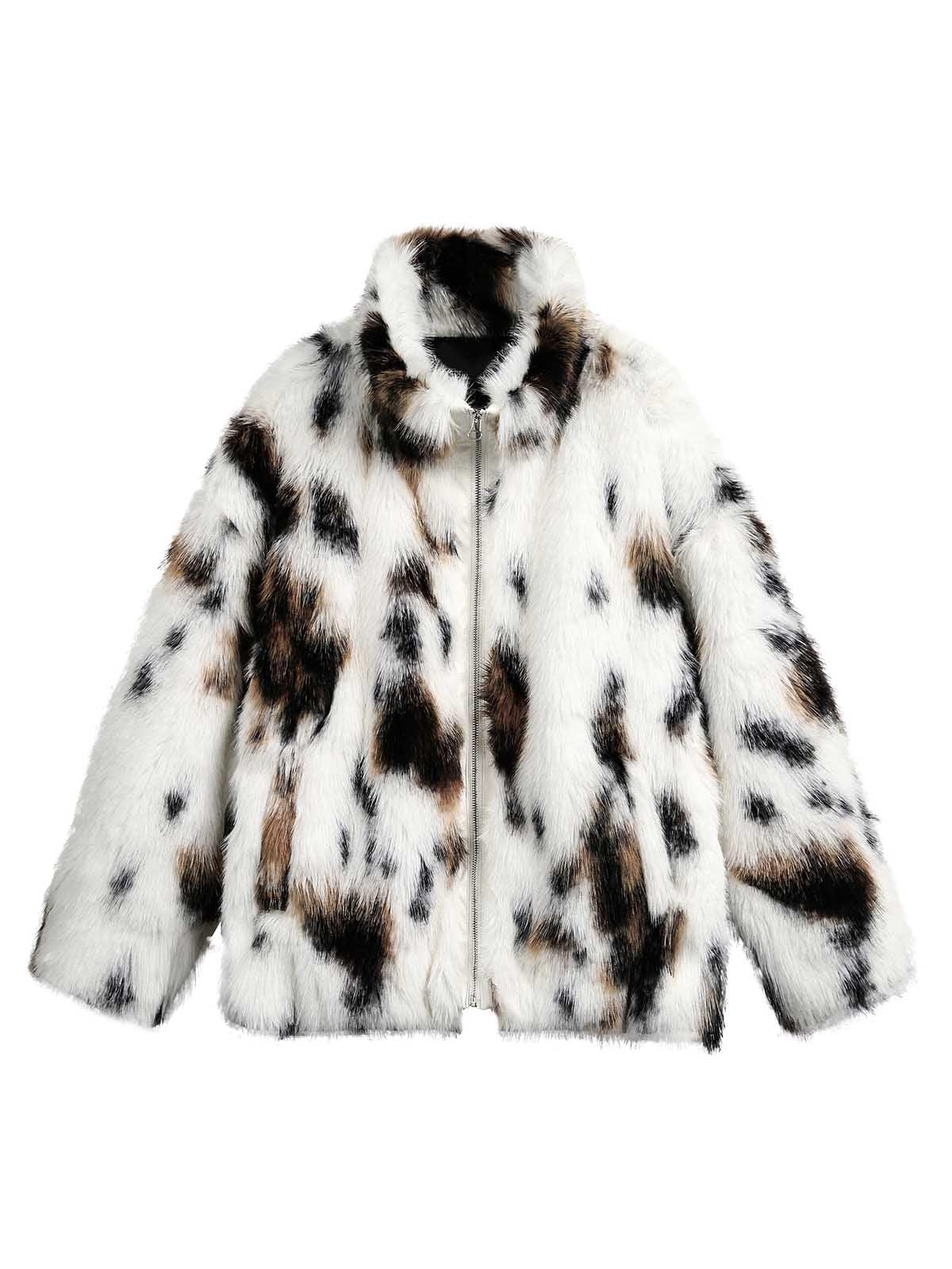 Sneakerhub Contrast Color Faux Fur Jacket - sneakershuborg