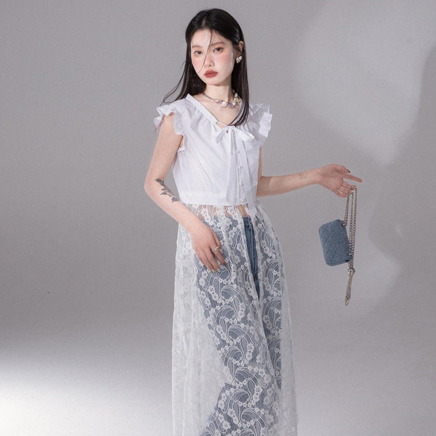 Layered Patchwork Lace Vacation Long Dress sneakershuborg