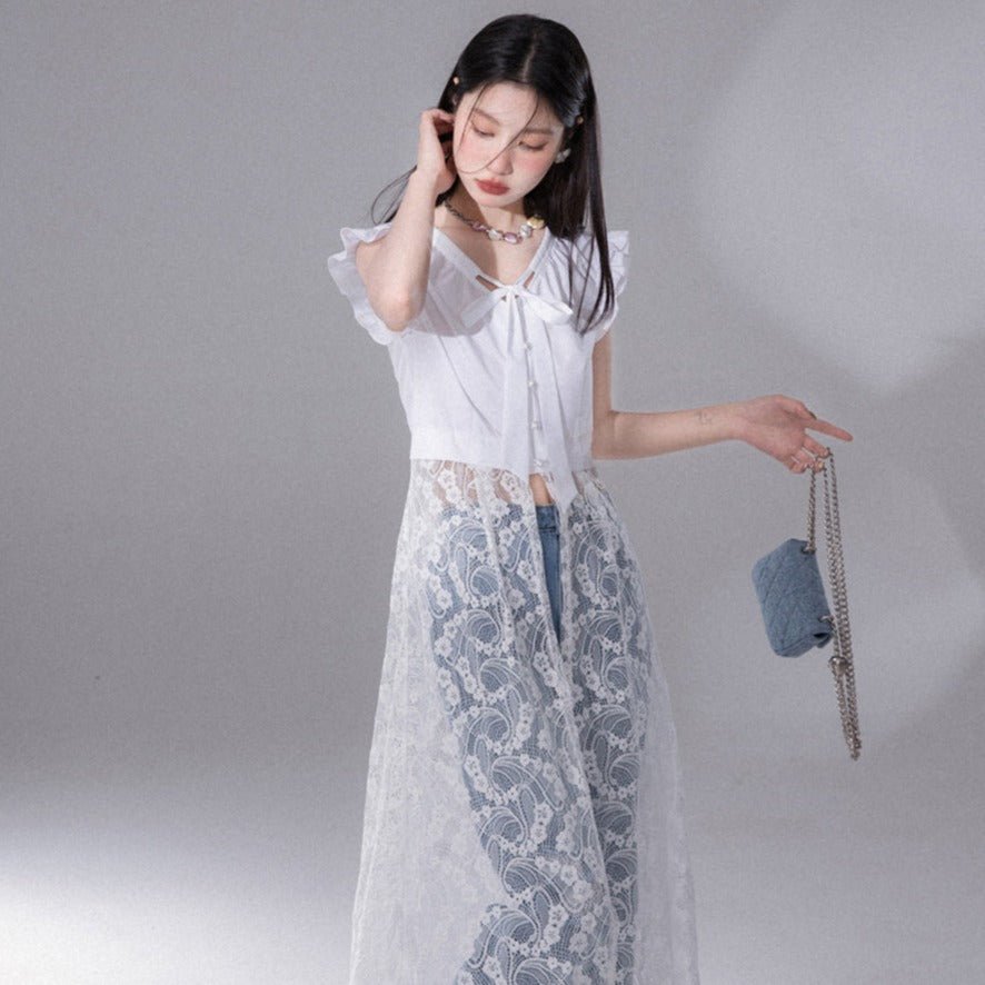 Layered Patchwork Lace Vacation Long Dress sneakershuborg