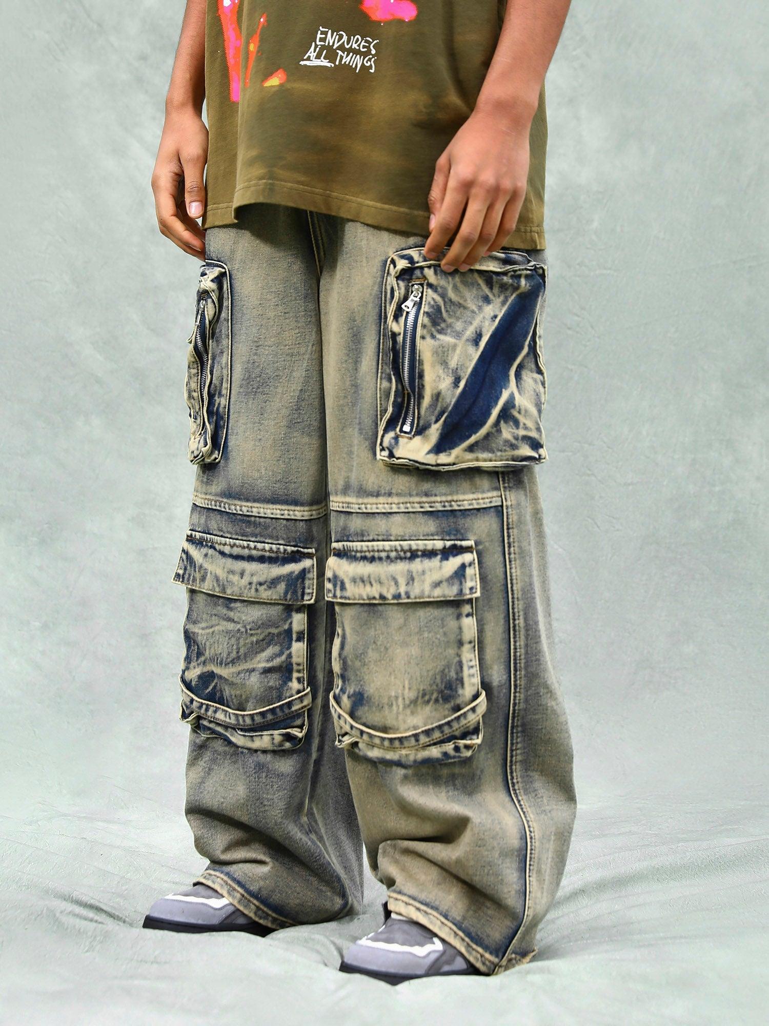 Sneakerhub Vintage Washed Multifunctional Denim Overalls - 1967 - sneakershuborg