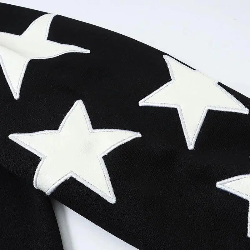 Hoodie With Stars On Sleeves - sneakershuborg