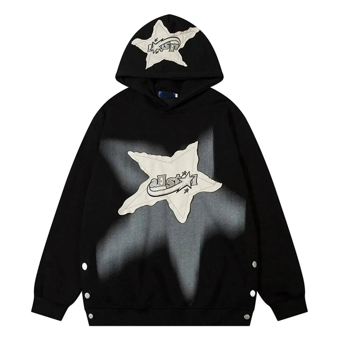 Hoodie With Stars On Sleeves - sneakershuborg