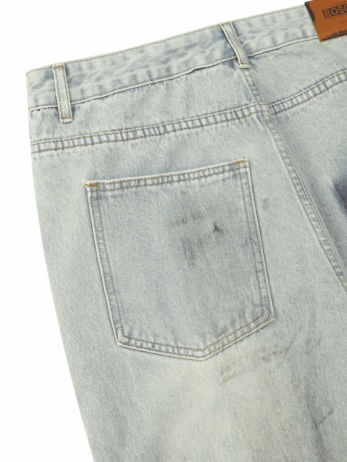 Sneakerhub Retro Washed Reverse Design Hip-Hop Jeans - sneakershuborg