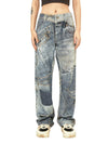 Sneakerhub Street Hip-Hop Deconstructed Print Jeans - sneakershuborg