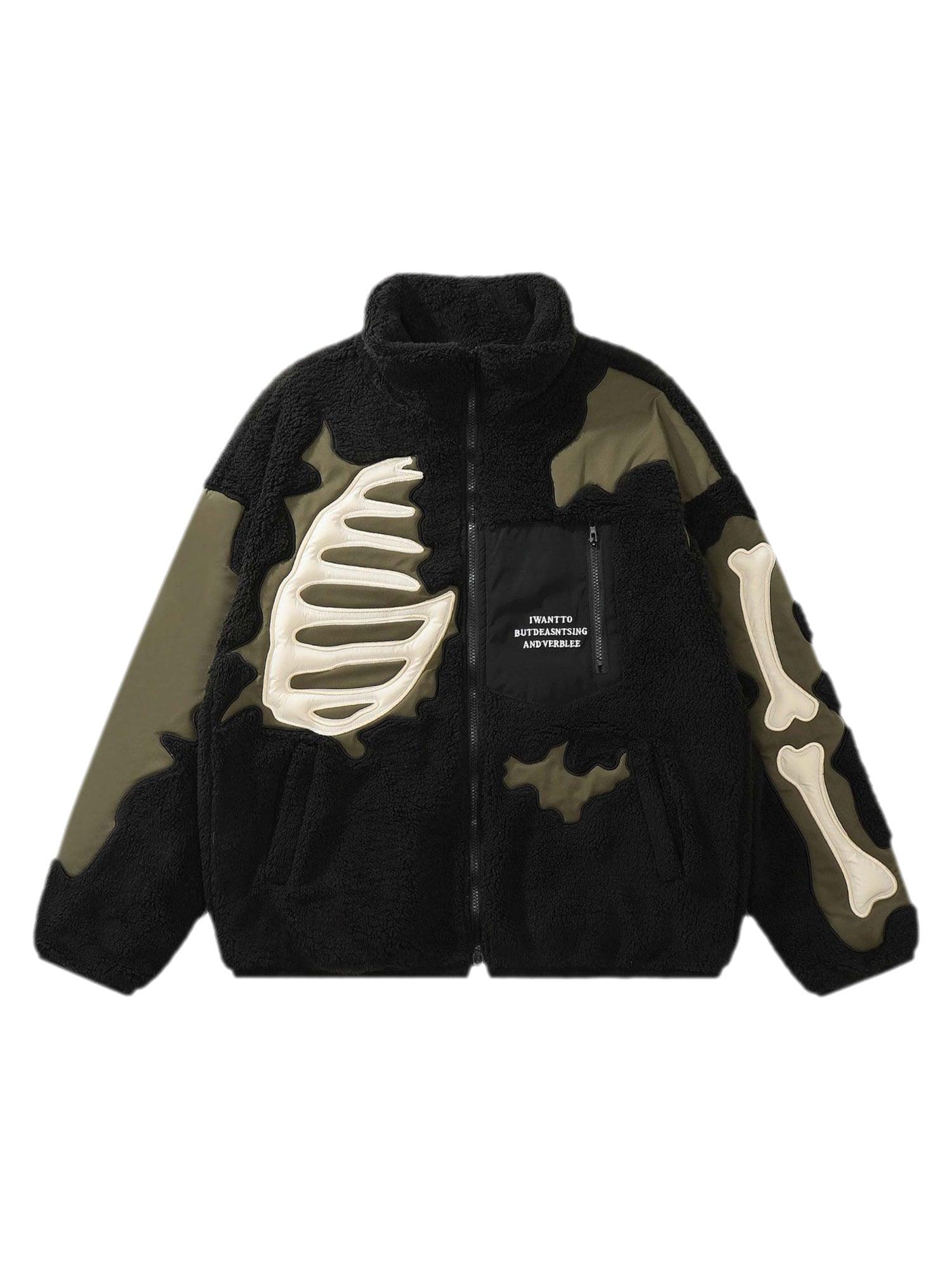 Sneakerhub Street Retro Skull Loose Lambswool Jacket - 1927 - sneakershuborg