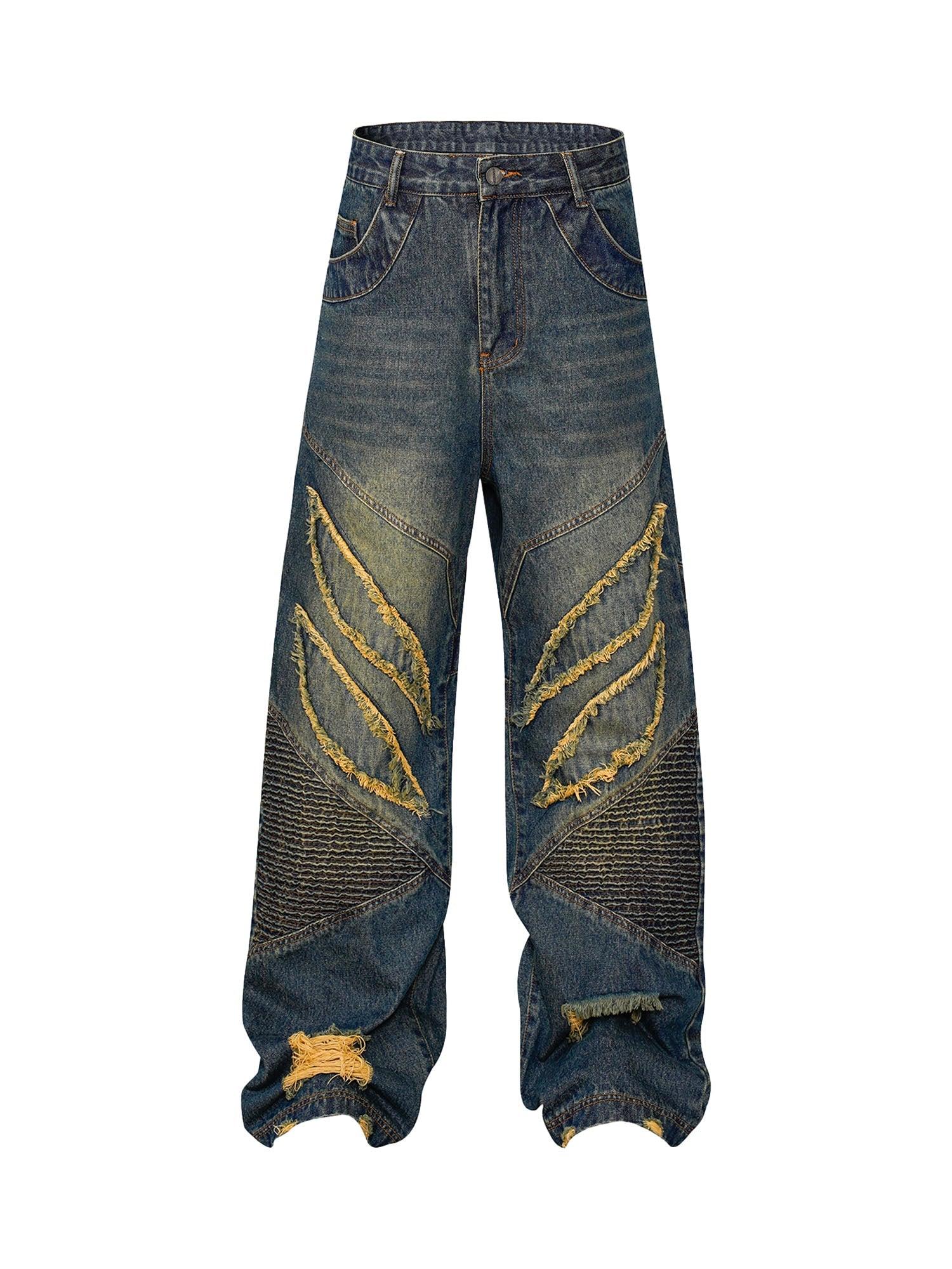 Sneakerhub American High Street Washed Distressed Jeans - sneakershuborg