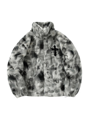 Sneakerhub Plush Cross Embroidered Lambswool Jacket - 1558 - sneakershuborg