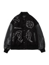 Sneakerhub Symbol Embroidery PU Leather Racing Jacket -1133 - sneakershuborg