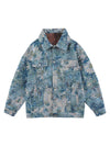 Sneakerhub Oil Painting Jacquard Flower Denim Jacket -1286 - sneakershuborg