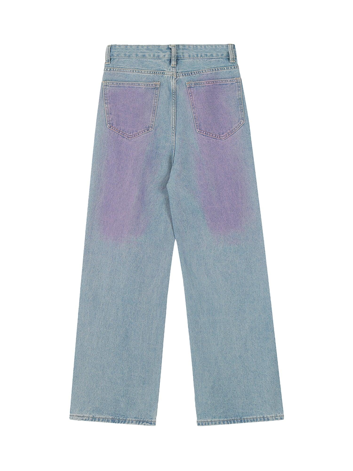 Sneakerhub American Retro Spray-painted Star Embroidered Jeans - sneakershuborg