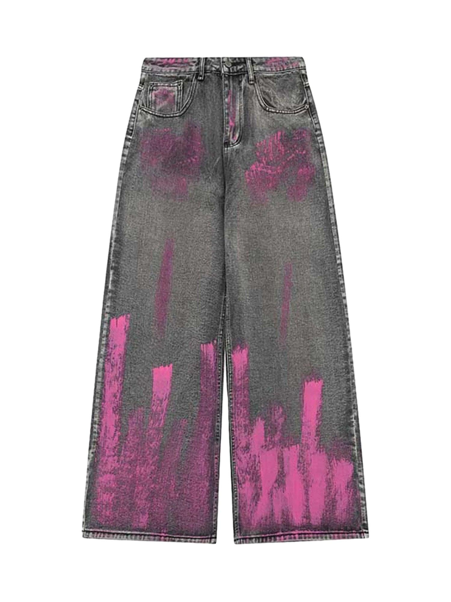 Sneakerhub Graffiti Distressed Washed Baggy Jeans - 1886 - sneakershuborg