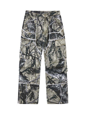 Sneakerhub Camouflage Leaf Straight Leg Pants- 1870 - sneakershuborg