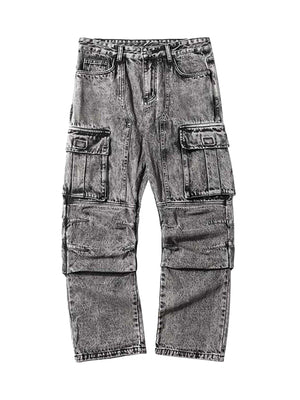 Sneakerhub Washed And Distressed Multi-pocket Jeans - 1698 - sneakershuborg