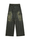 American Distressed Retro Multi-pocket Workwear Washed Jeans - sneakershuborg