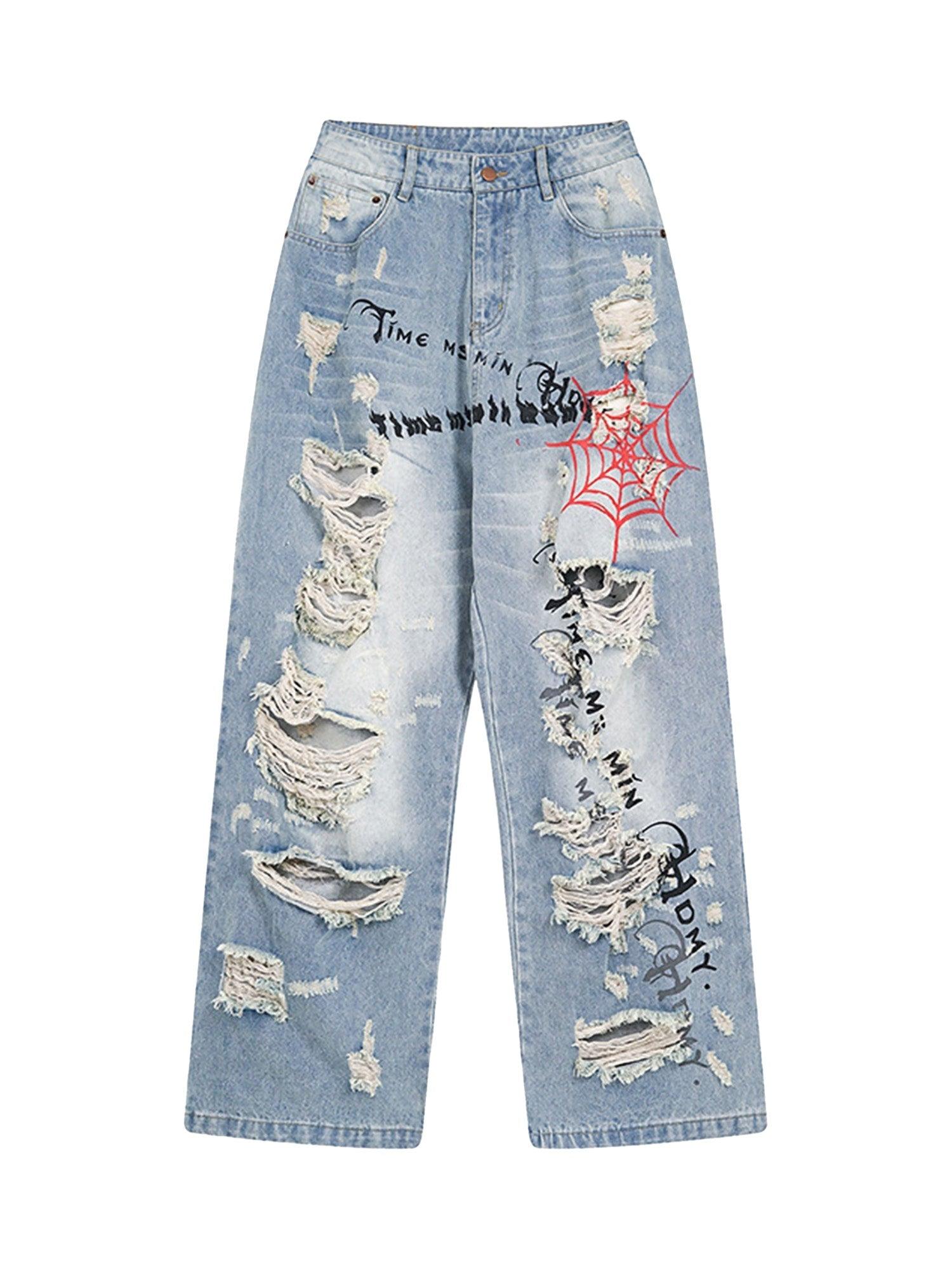 Personalized Cut Hand-printed Jeans - sneakershuborg