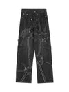 Sneakerhub High Street Hip-Hop Spider Web Denim Pants-1512 - sneakershuborg