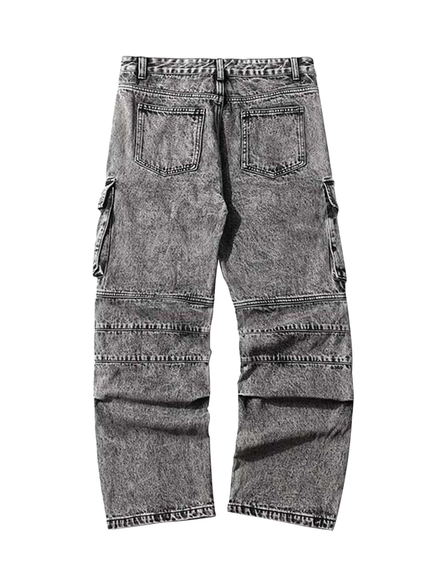 Sneakerhub Washed And Distressed Multi-pocket Jeans - 1698 - sneakershuborg